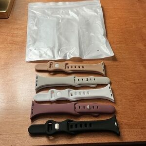 Silicone Replacement  Watch Bands -5 Pack (black, purple, white, gray, tan)